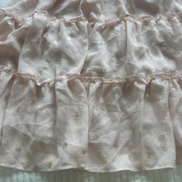 Vince Camuto Foiled Tiered Off-The-Shoulder Maxi Dress Rose Pink Size Medium NEW - Picture 10 of 12